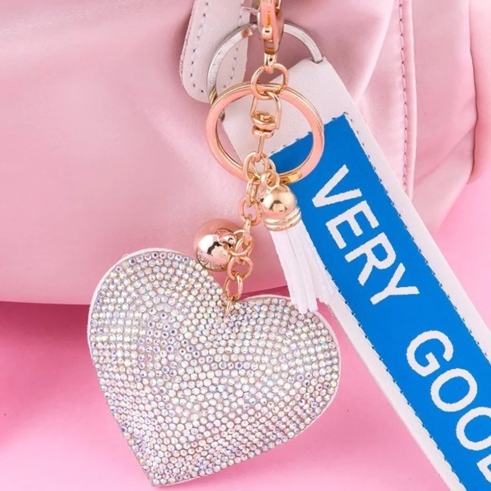 Aurora borealis Heart purse/bag charm Keychain - Picture 4 of 6